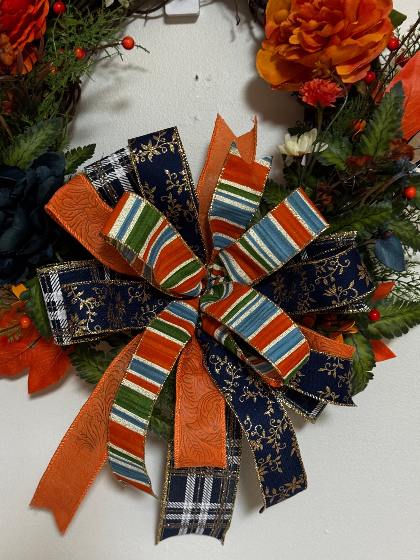 Fall Grapevine Wreath with Bow – Handcrafted Autumn Door Décor