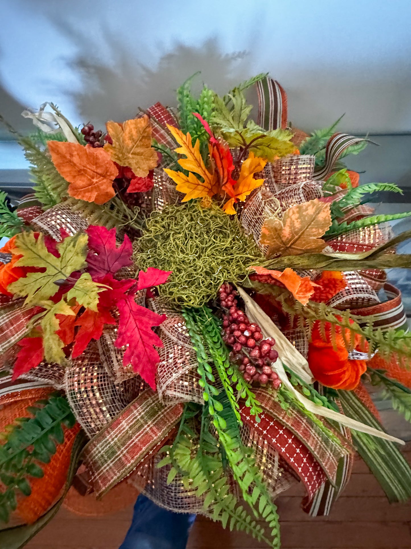 Autumn Harvest Pumpkin Centerpiece with Lighted Globe