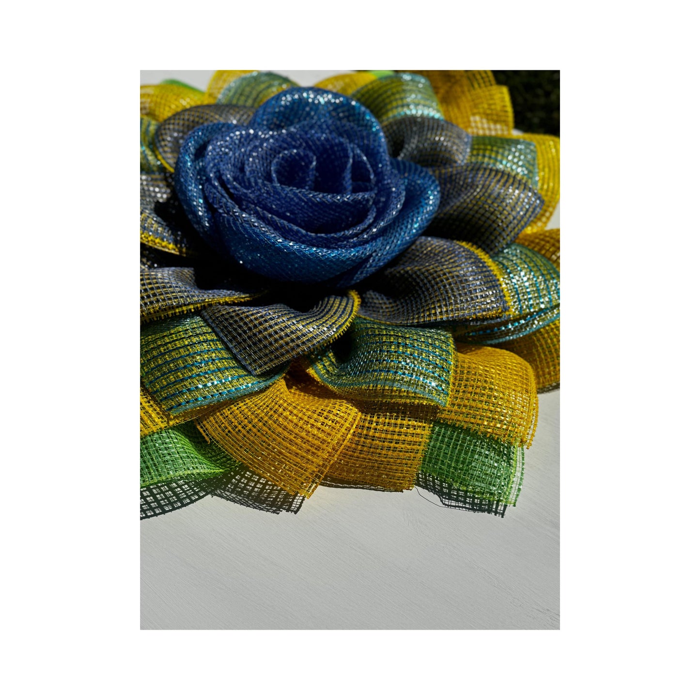 Blue Ombre' Flower Wreath
