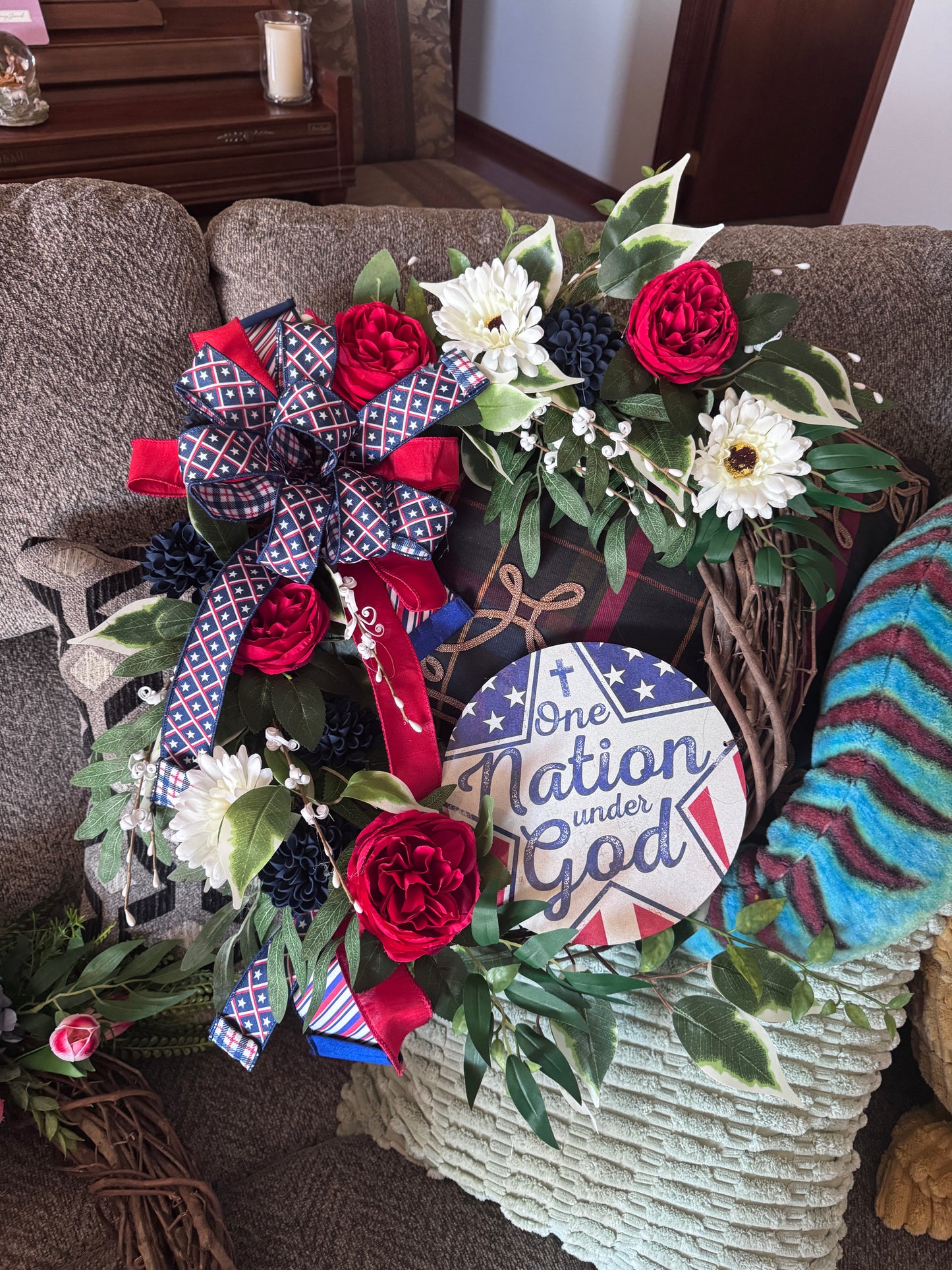 Patriotic 250 Years of Freedom Weather-Resistant Wreath Sash with Premium Ribbon Accent (Sash + Ribbon Only)