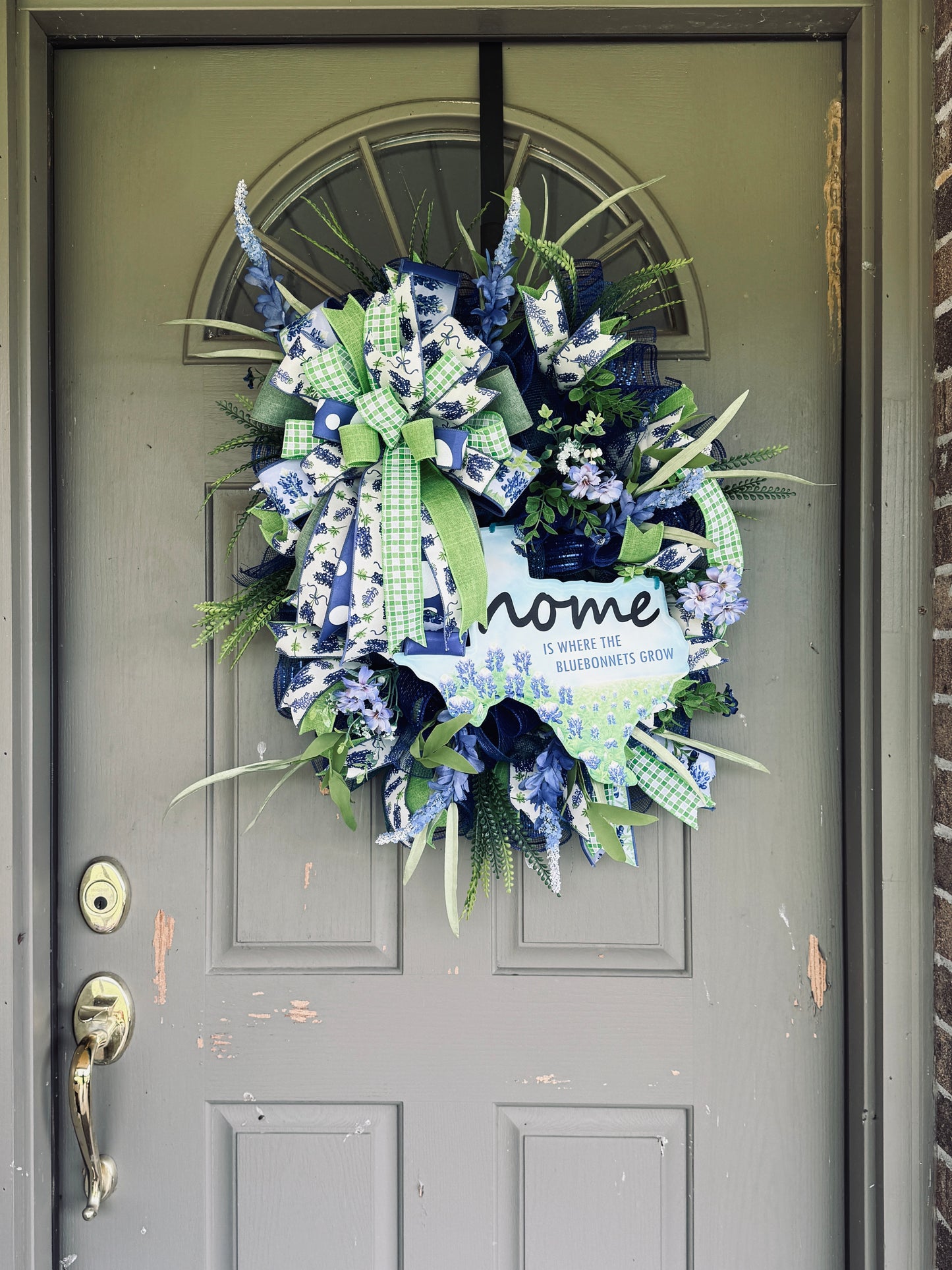 Home Is Where the Bluebonnets Grow Wreath – Spring & Summer Front Door Decor