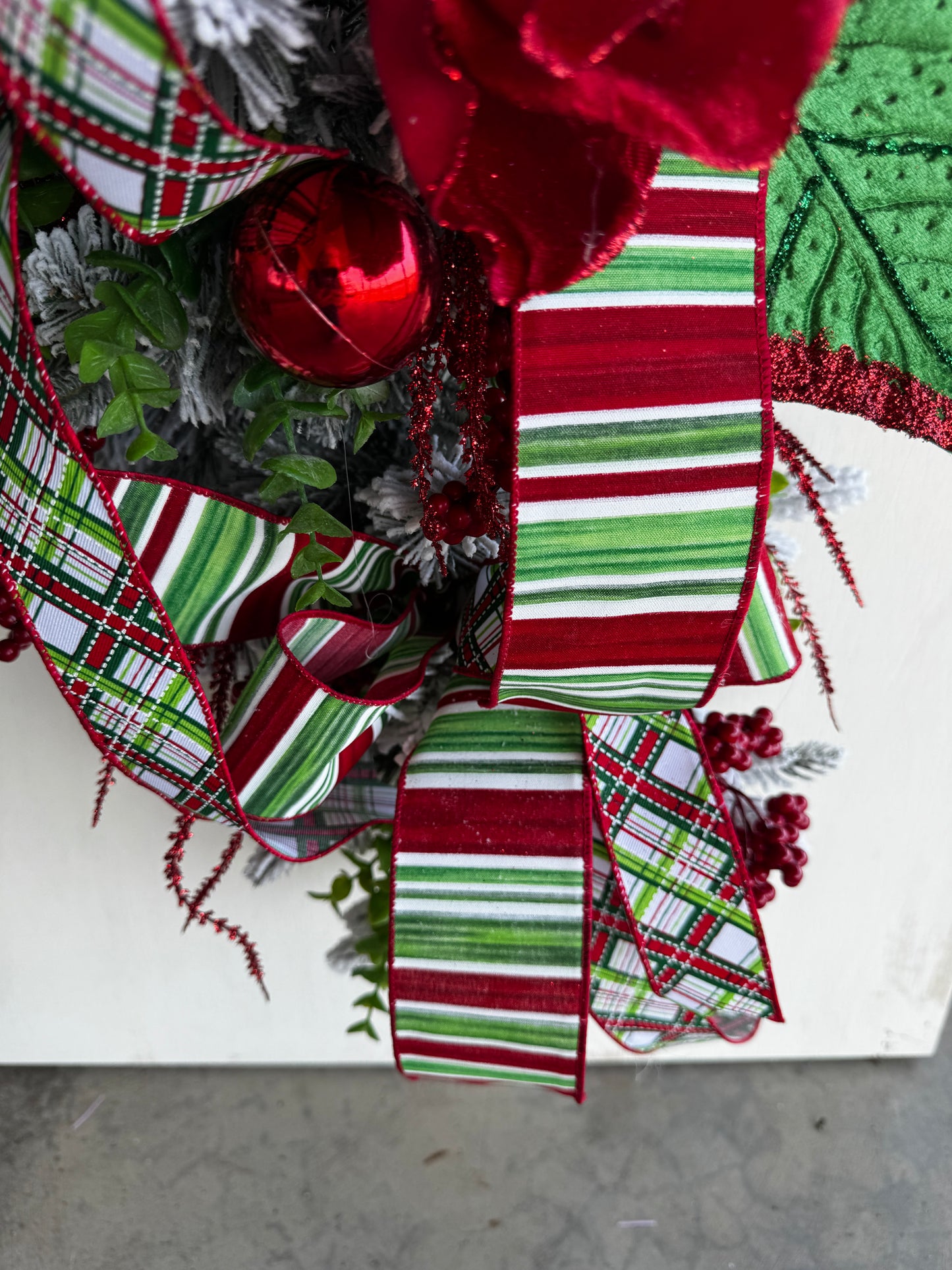 ❤️ Flocked Red Magnolia Christmas Swag – Very High Quality, Heavy &amp; Low-Shedding