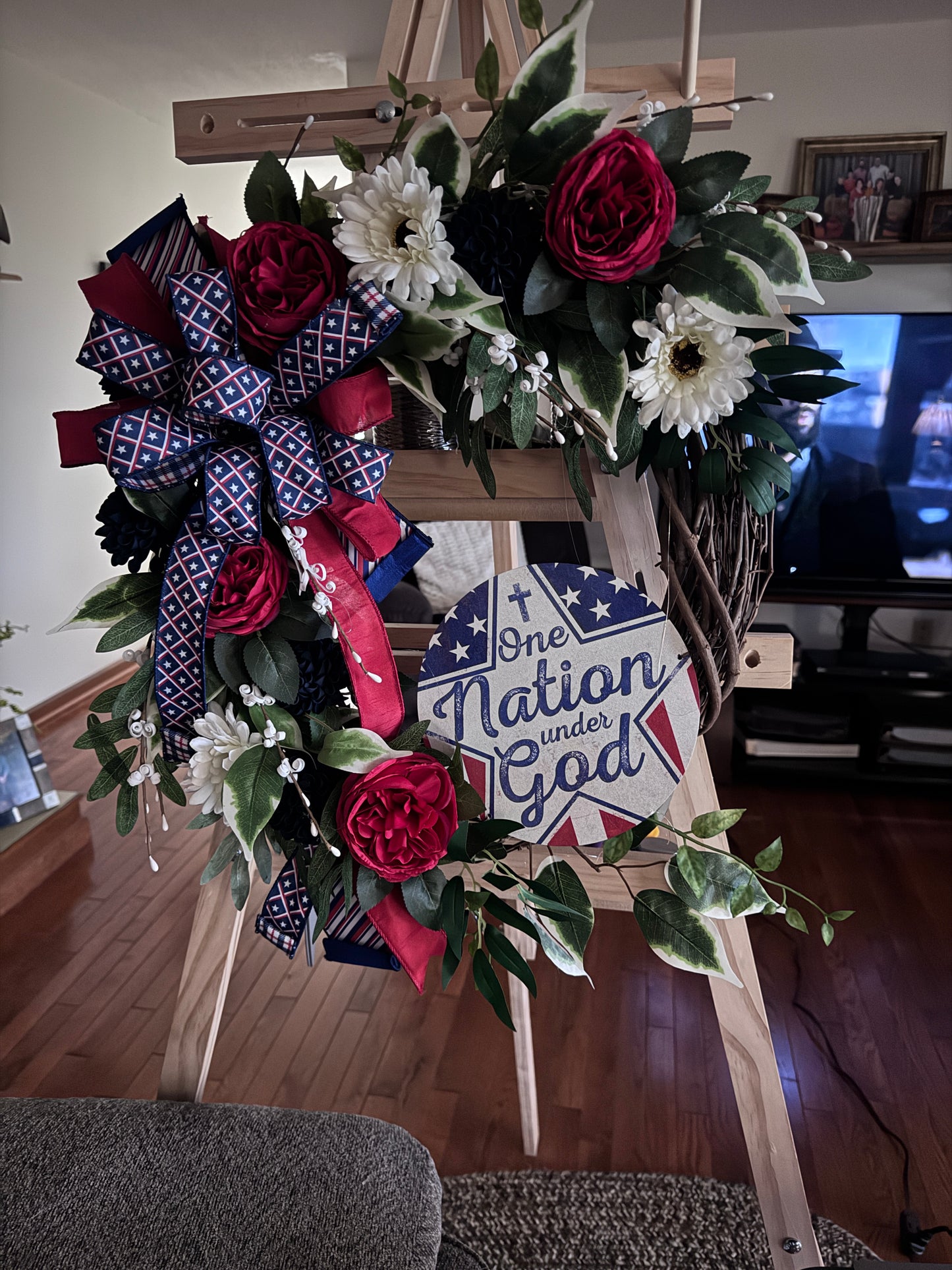 Patriotic 250 Years of Freedom Weather-Resistant Wreath Sash with Premium Ribbon Accent (Sash + Ribbon Only)
