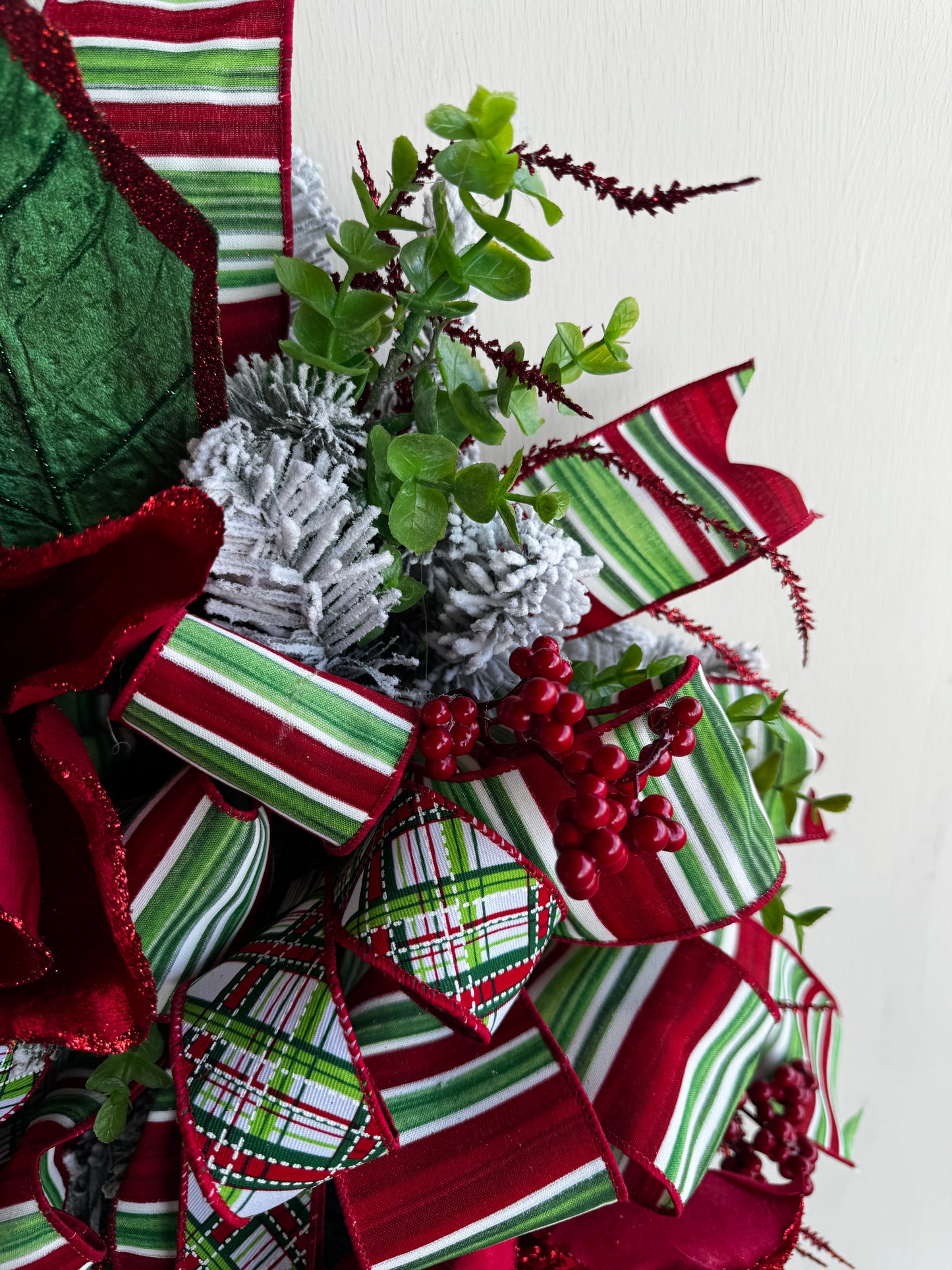 ❤️ Flocked Red Magnolia Christmas Swag – Very High Quality, Heavy &amp; Low-Shedding