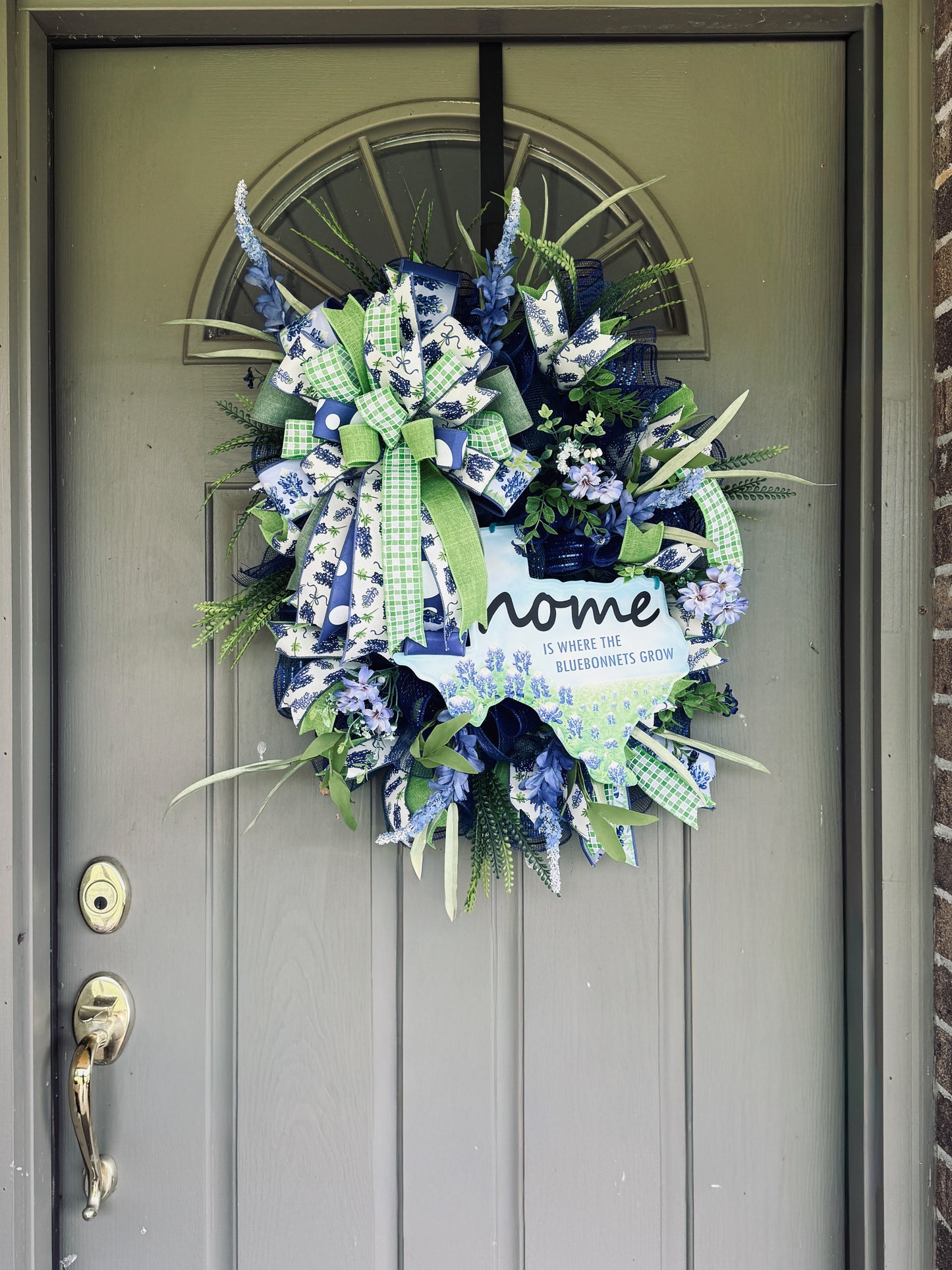 Home Is Where the Bluebonnets Grow Wreath – Spring & Summer Front Door Decor