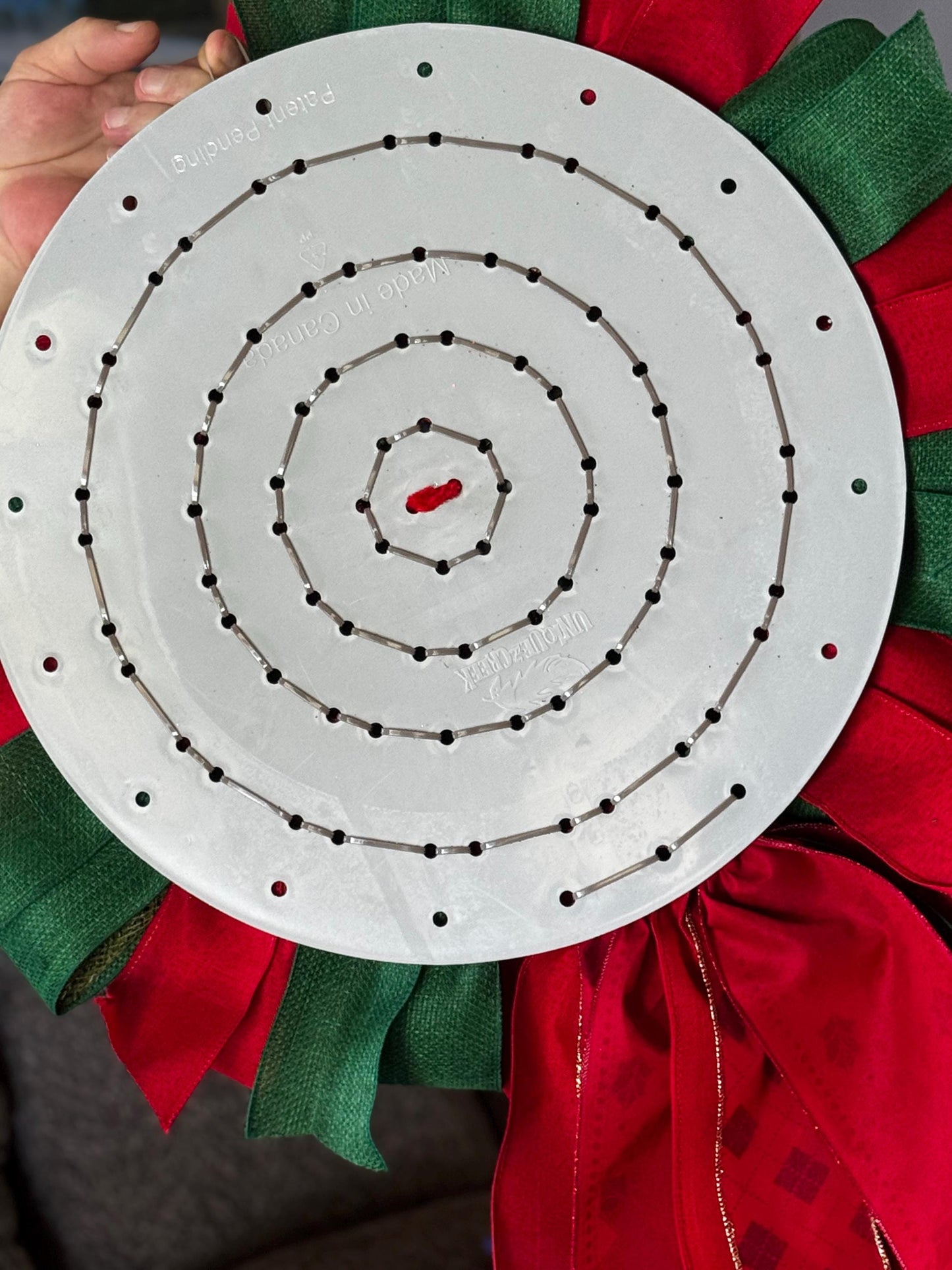 Christmas Wreath, Red & Green Ribbon Wreath, Christmas Gift, Wreath for Storm Door,