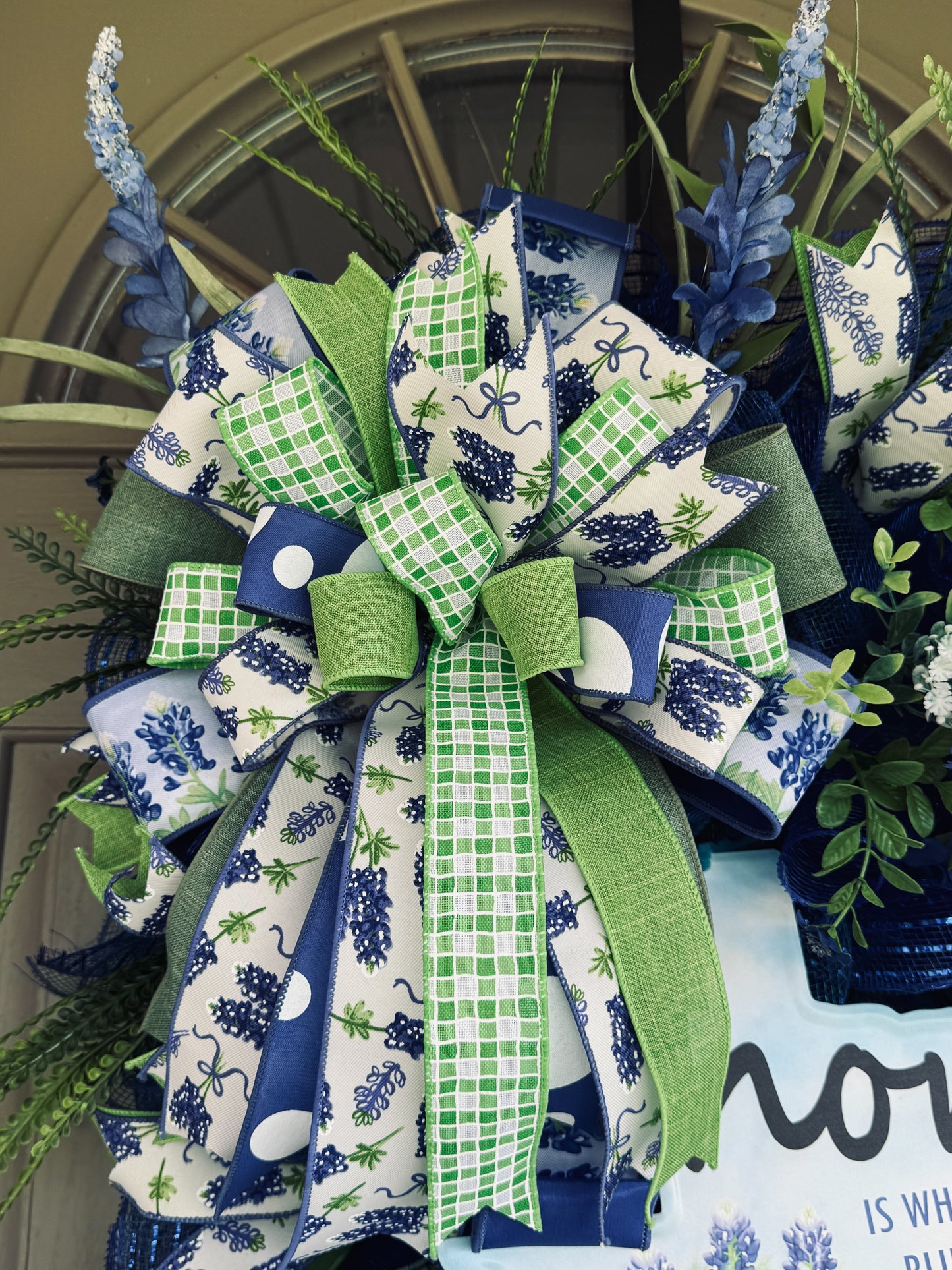 Home Is Where the Bluebonnets Grow Wreath – Spring & Summer Front Door Decor