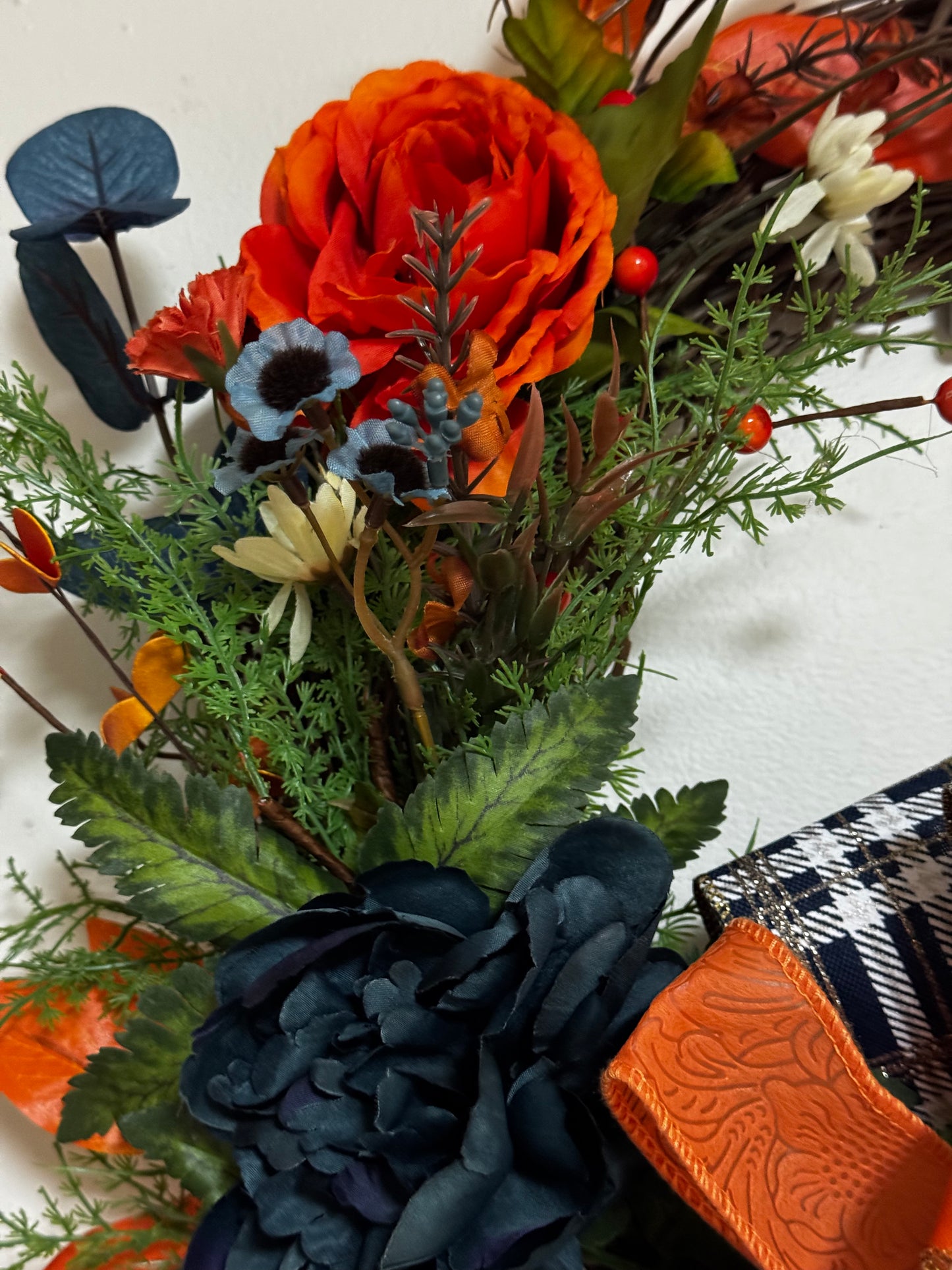 Fall Grapevine Wreath with Bow – Handcrafted Autumn Door Décor