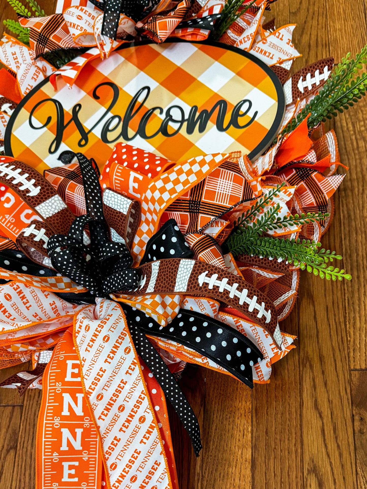University of Tennessee Wreath,  UT Vols Football Wreath, UT Vols Wreath, UT Football Wreath,  Round University of Tennessee Wreath, Tennessee Ribbon, Fall Decor, Gift