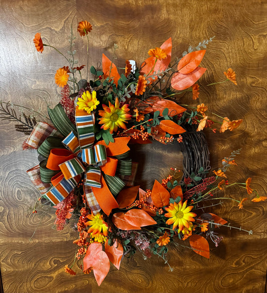Welcome fall into your home with this Handmade Fall Wreath for Front Door-bursting with vibrant autumn charmsA!