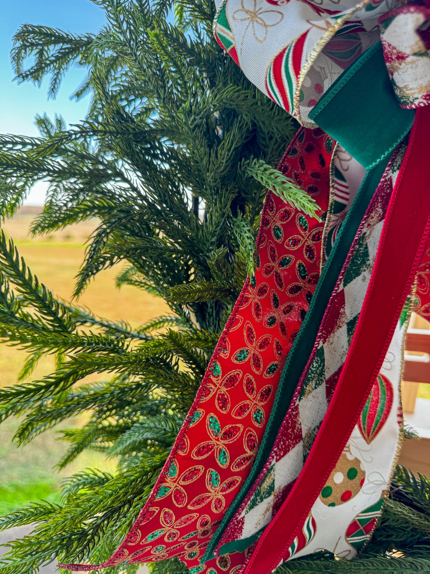 Farrisilk & Norfolk Pine Designer Wreath (Heavy Real Touch)