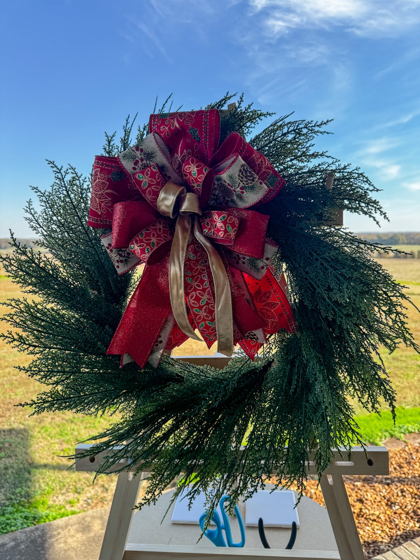 Red & Gold Holiday Classic Wreath