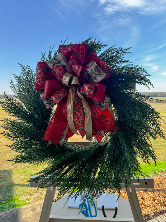 Red & Gold Holiday Classic Wreath