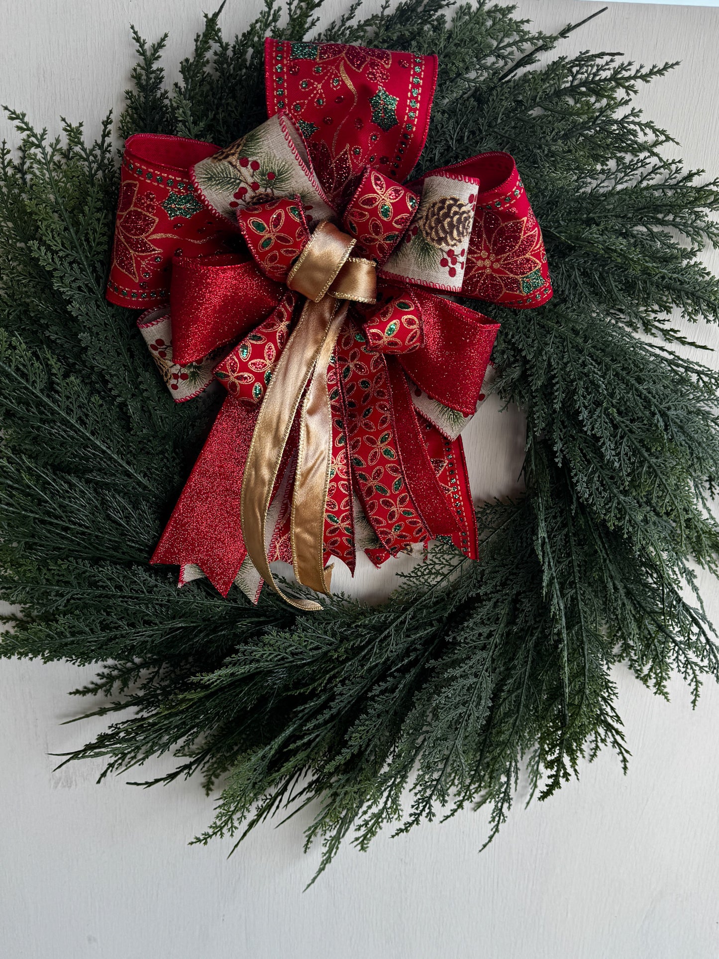 Red & Gold Holiday Classic Wreath