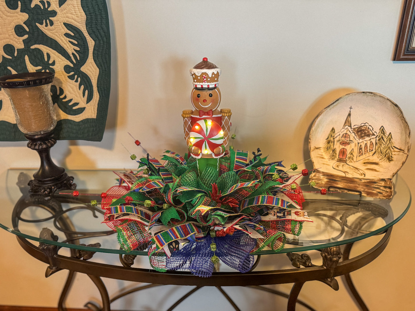 Gingerbread Peppermint Christmas Centerpiece