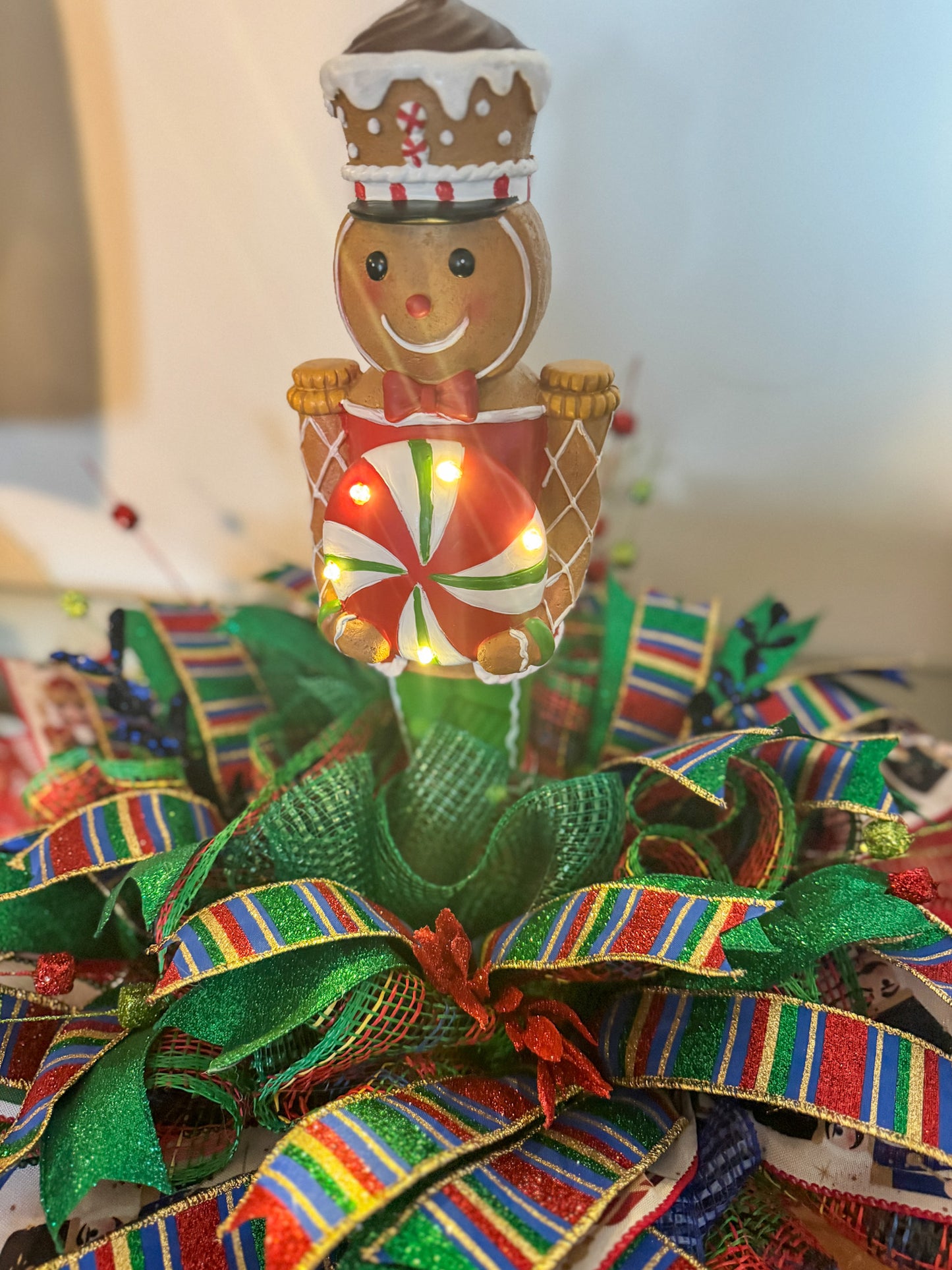 Gingerbread Peppermint Christmas Centerpiece