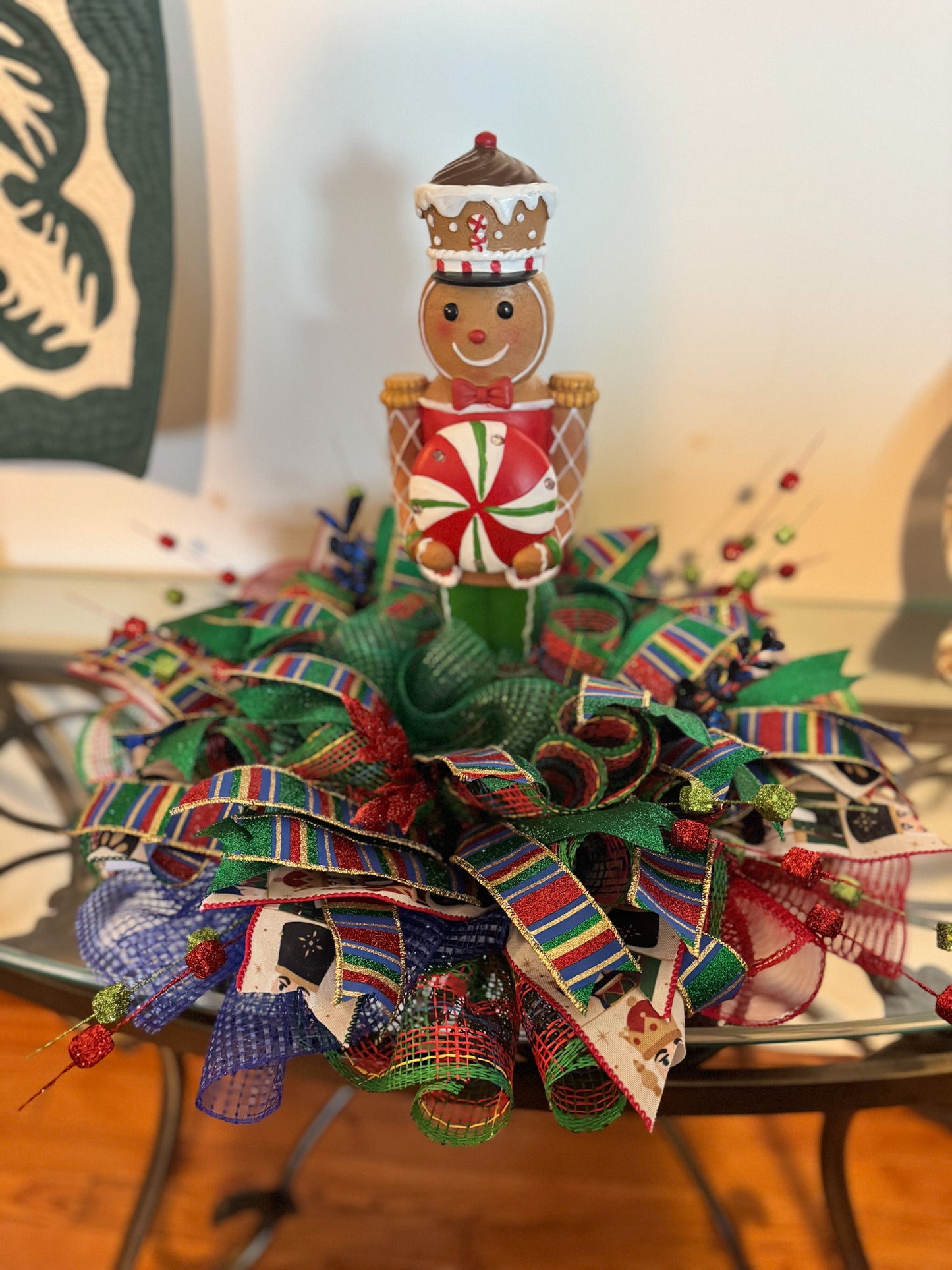 Gingerbread Peppermint Christmas Centerpiece