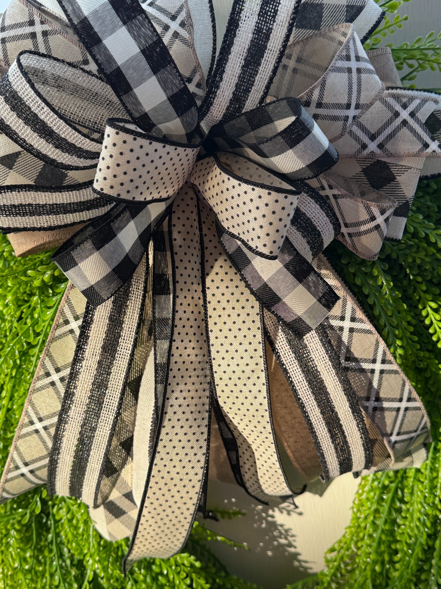 Neutral Farmhouse Interchangeable Designer Bow | Wreath Accent Bow Only