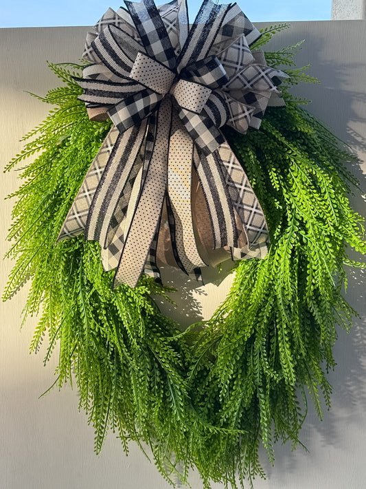 Neutral Farmhouse Interchangeable Designer Bow | Wreath Accent Bow Only