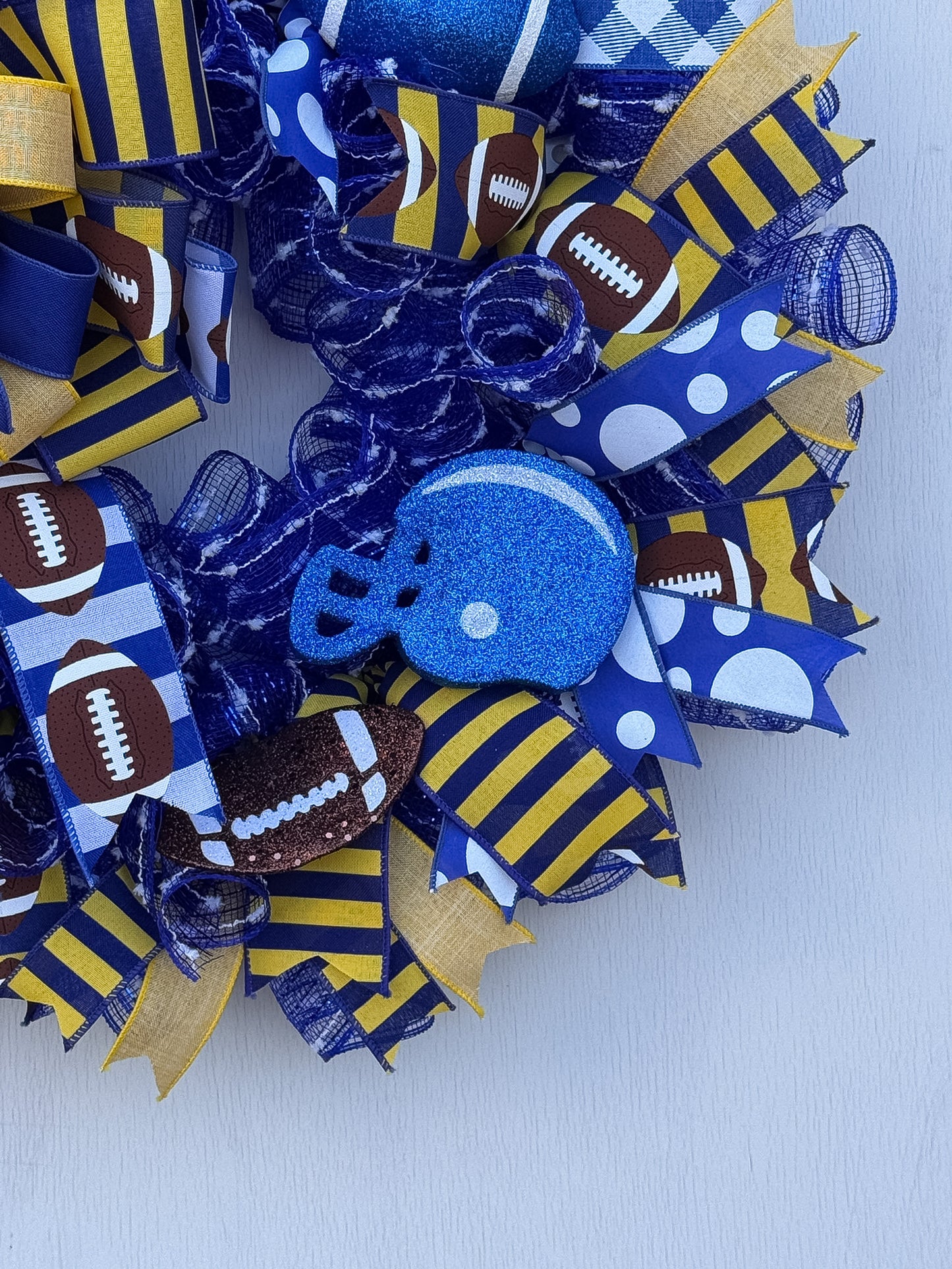 Game Day Spirit Blue & Gold Football Wreath | Westview & Martin Middle School | 24"
