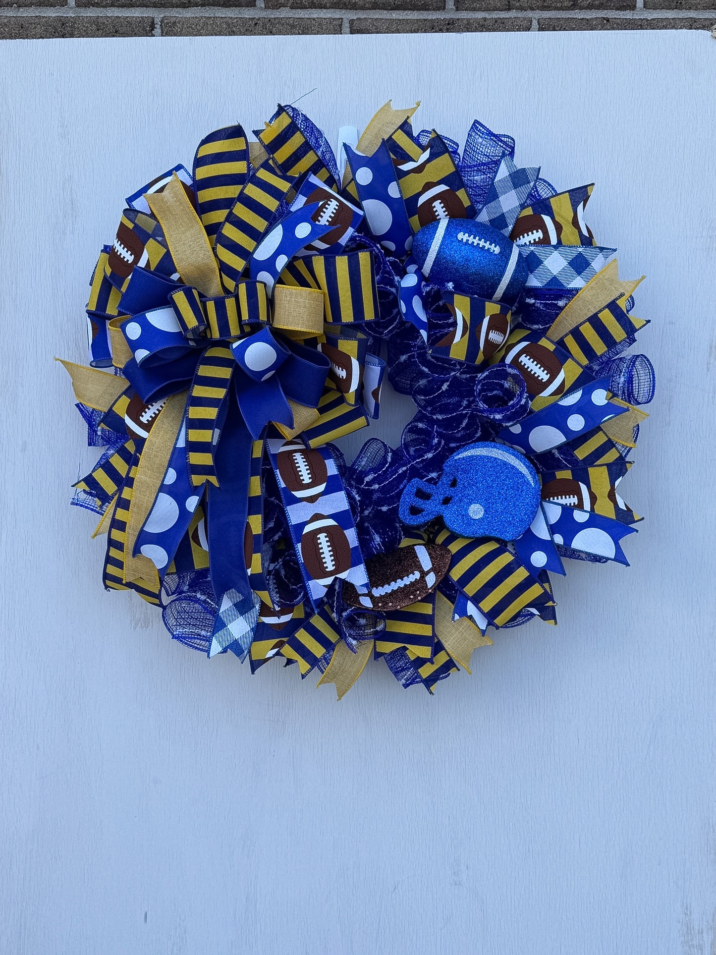 Game Day Spirit Blue & Gold Football Wreath | Westview & Martin Middle School | 24"