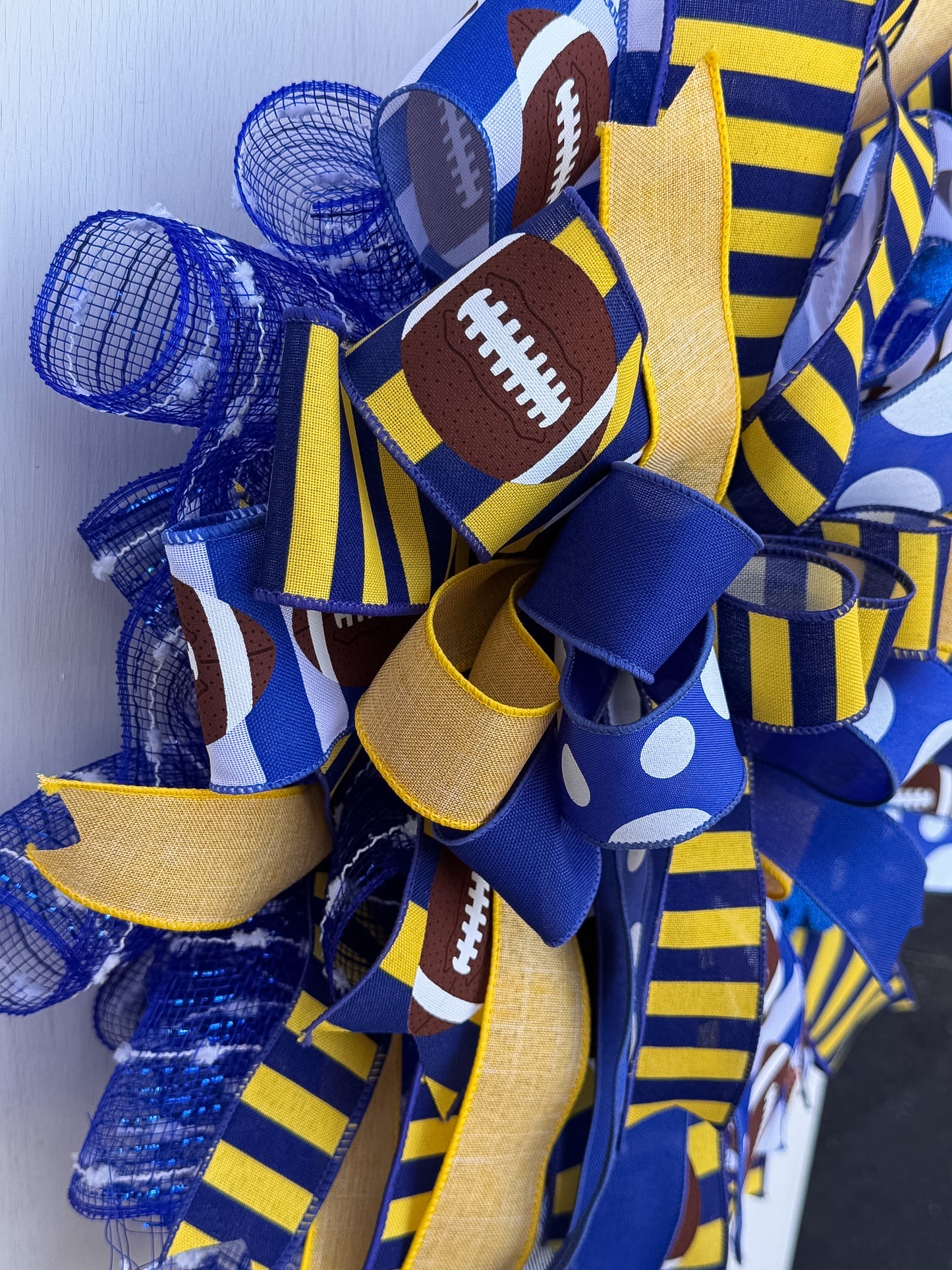Game Day Spirit Blue & Gold Football Wreath | Westview & Martin Middle School | 24"