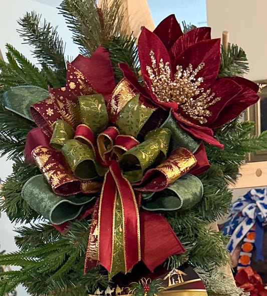 Nativity Christmas Swag – Burgundy, Emerald & Gold